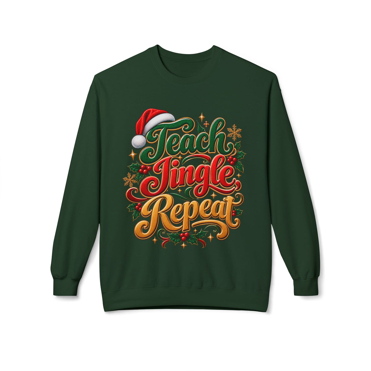 Teach Jingle Repeat Christmas Crewneck Sweatshirt