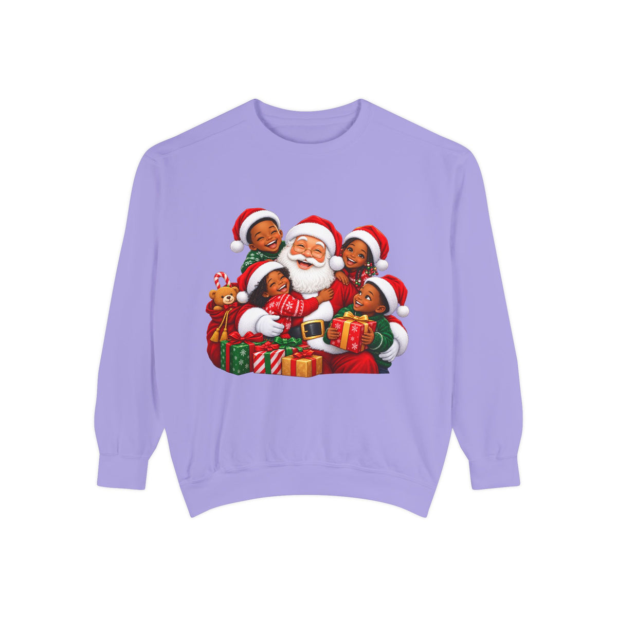 Merry Christmas Santa and Kids Holiday Sweatshirt