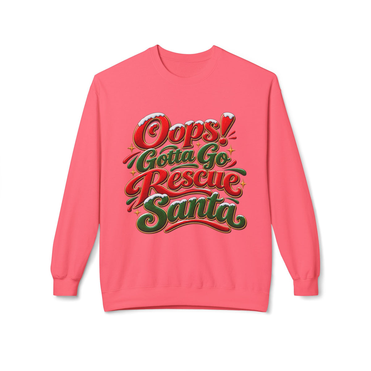 Oops! Gotta Go Rescue Santa Christmas Crewneck Sweatshirt