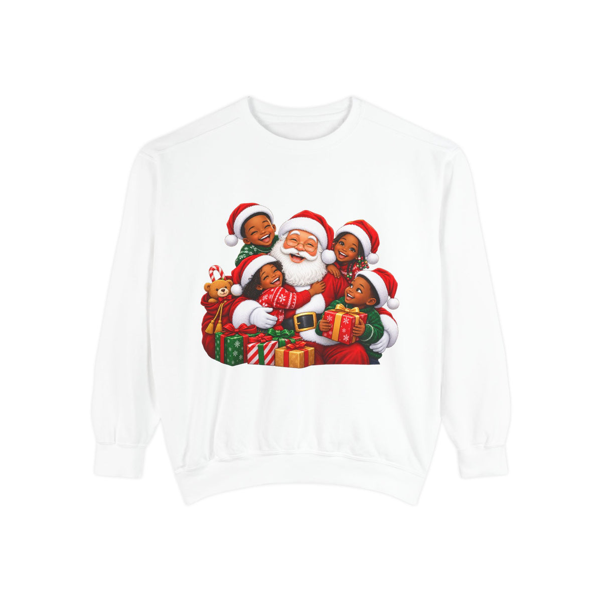 Merry Christmas Santa and Kids Holiday Sweatshirt