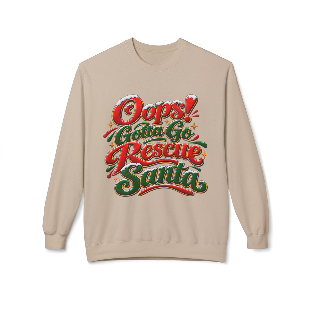Oops! Gotta Go Rescue Santa Christmas Crewneck Sweatshirt