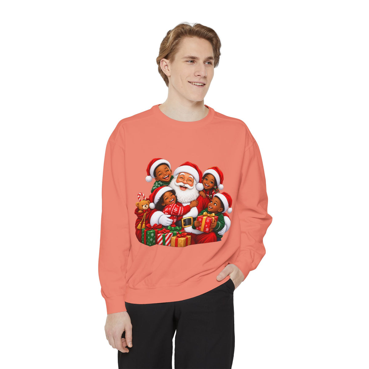 Merry Christmas Santa and Kids Holiday Sweatshirt