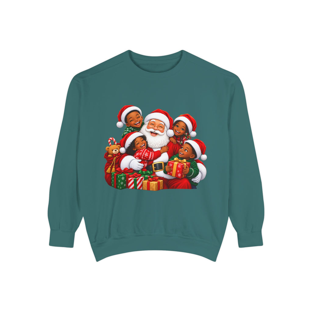Merry Christmas Santa and Kids Holiday Sweatshirt