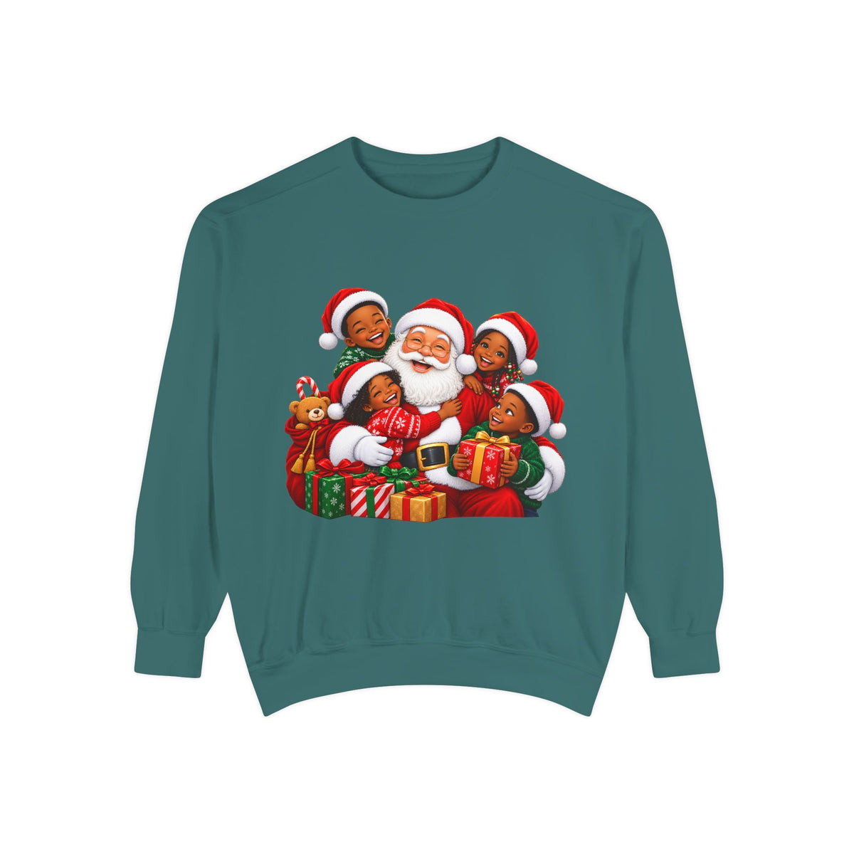 Merry Christmas Santa and Kids Holiday Sweatshirt