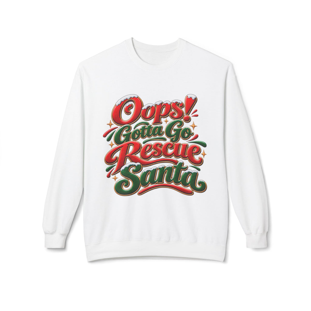 Oops! Gotta Go Rescue Santa Christmas Crewneck Sweatshirt