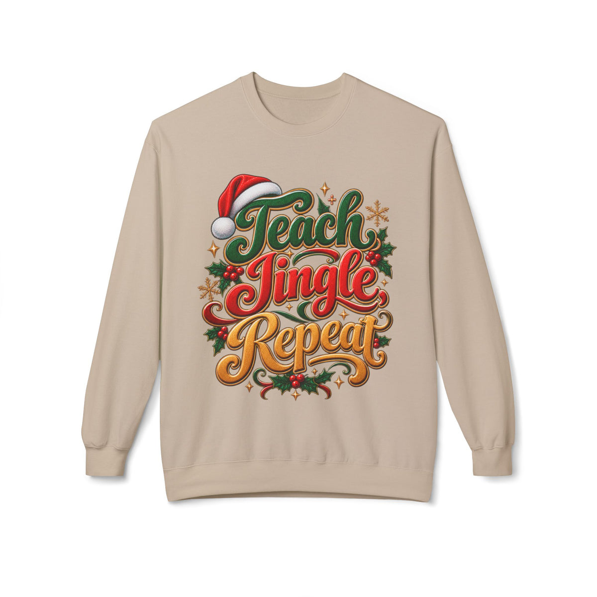 Teach Jingle Repeat Christmas Crewneck Sweatshirt