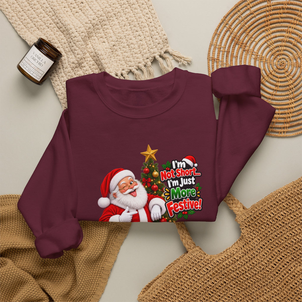 Santa Christmas Tree Crewneck Sweatshirt