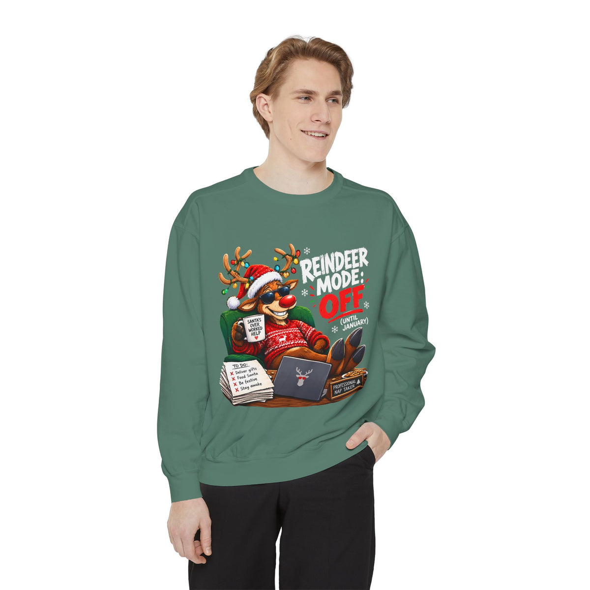 Christmas Reindeer OFF Holiday Sweatshirt