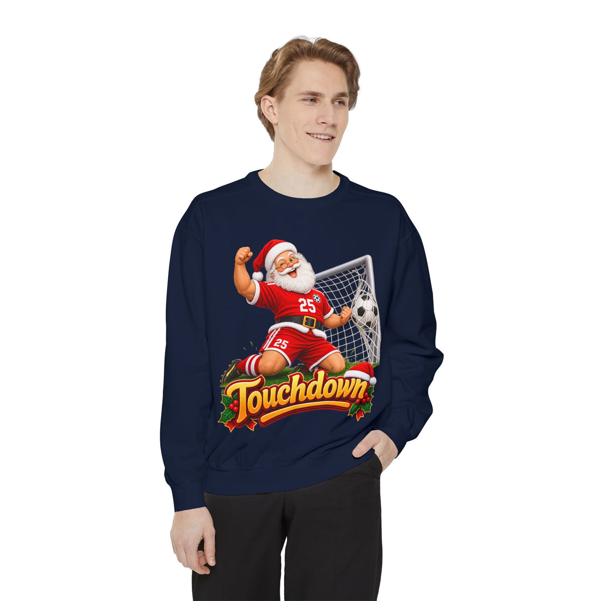 Christmas Santa Touchdown Football Sweatshirt