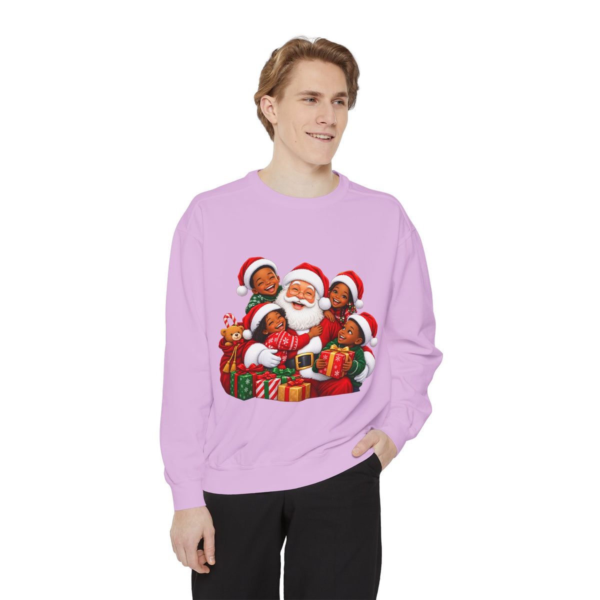 Merry Christmas Santa and Kids Holiday Sweatshirt