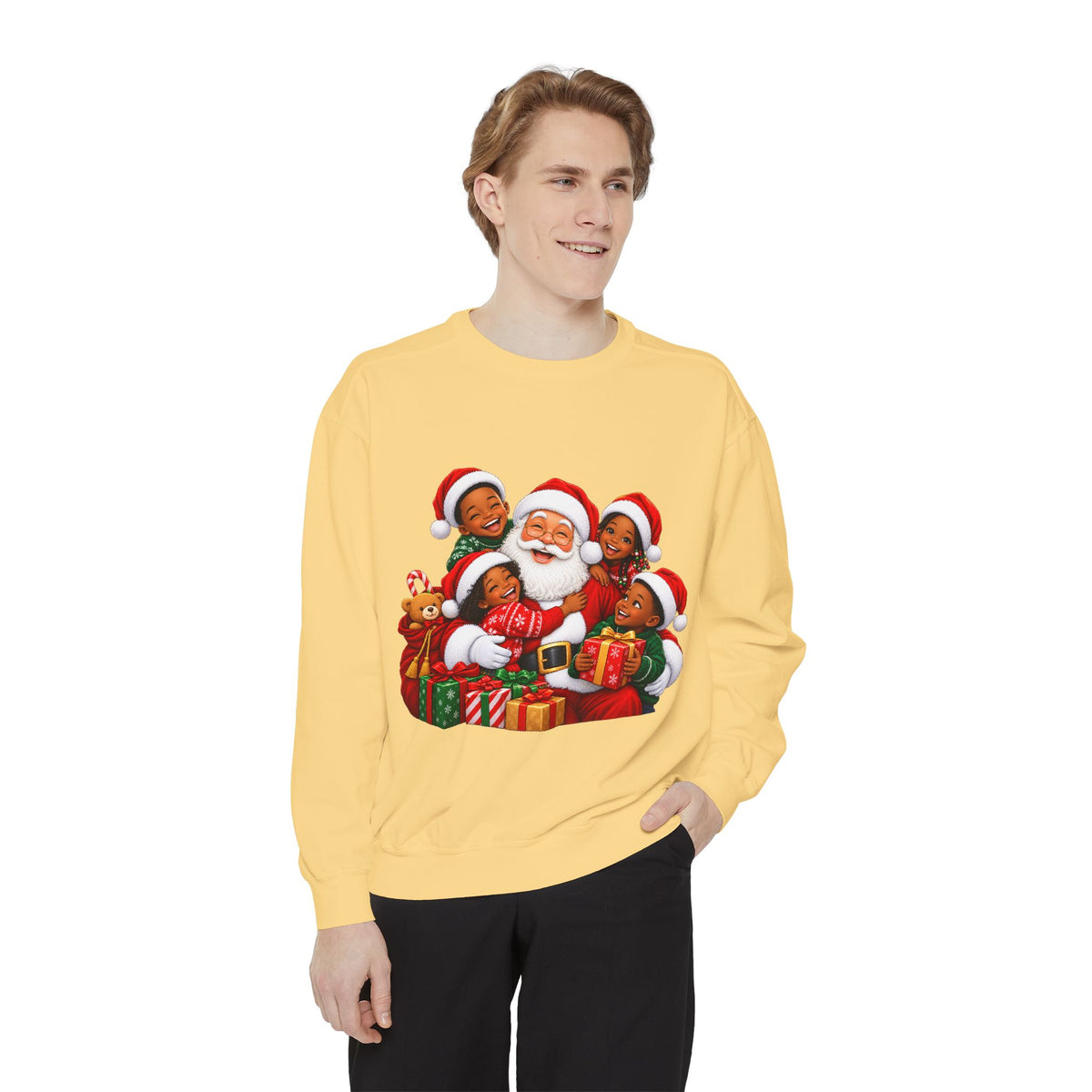 Merry Christmas Santa and Kids Holiday Sweatshirt