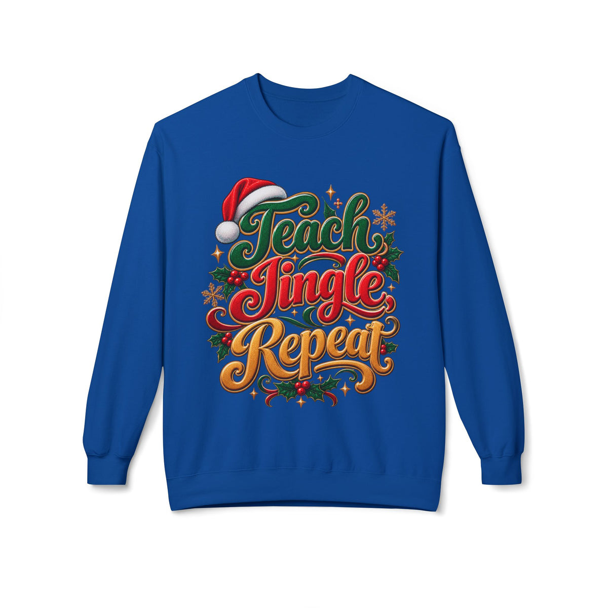 Teach Jingle Repeat Christmas Crewneck Sweatshirt