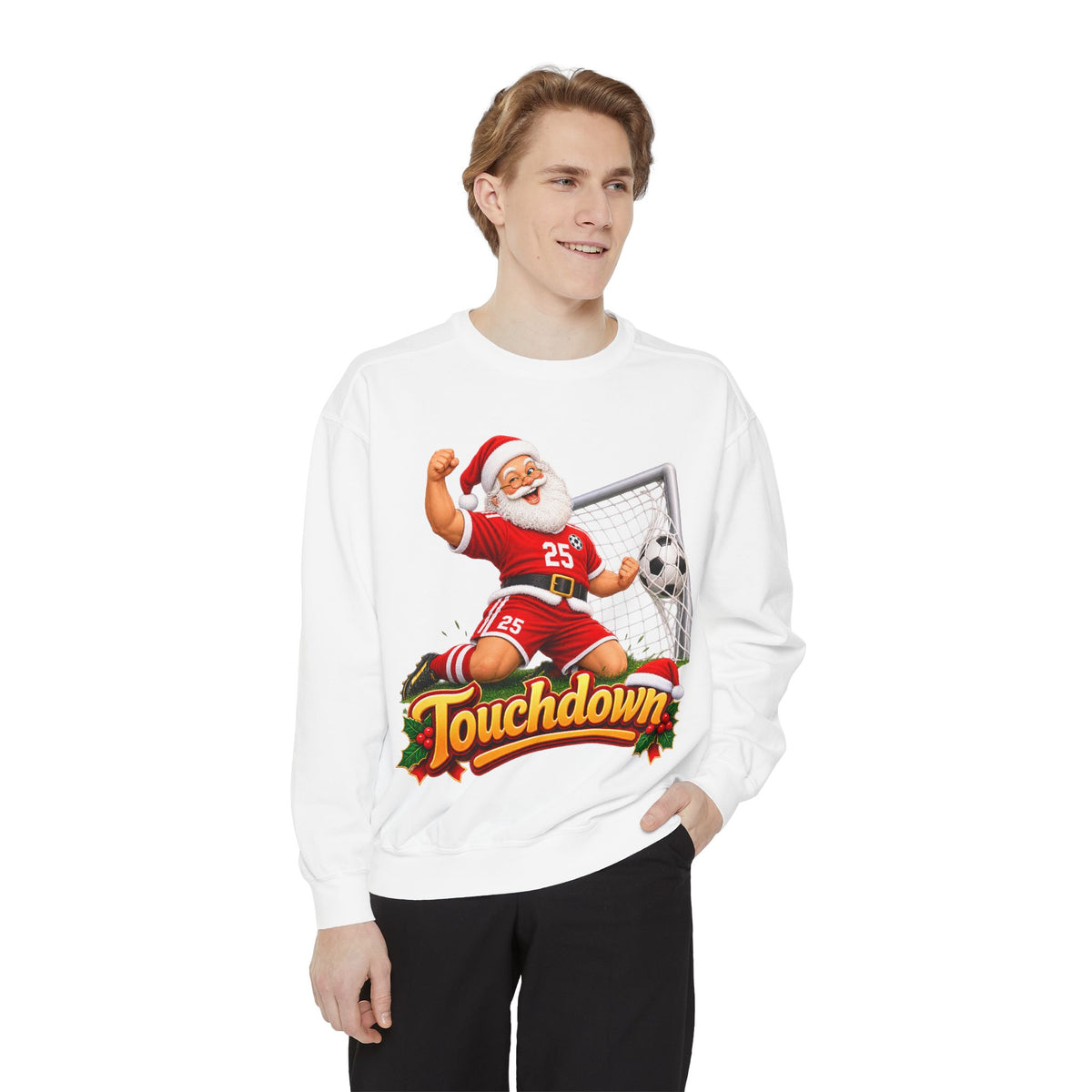 Christmas Santa Touchdown Football Sweatshirt