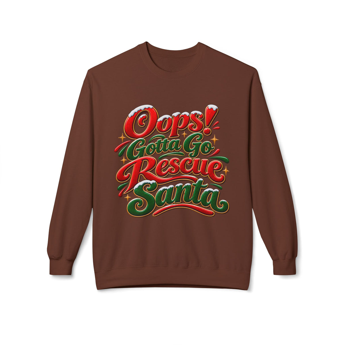 Oops! Gotta Go Rescue Santa Christmas Crewneck Sweatshirt