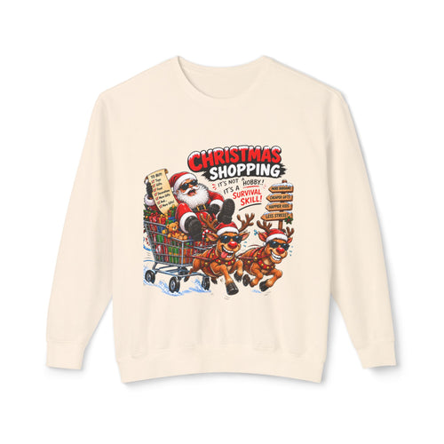 Christmas Shopping Santa Crewneck Sweatshirt