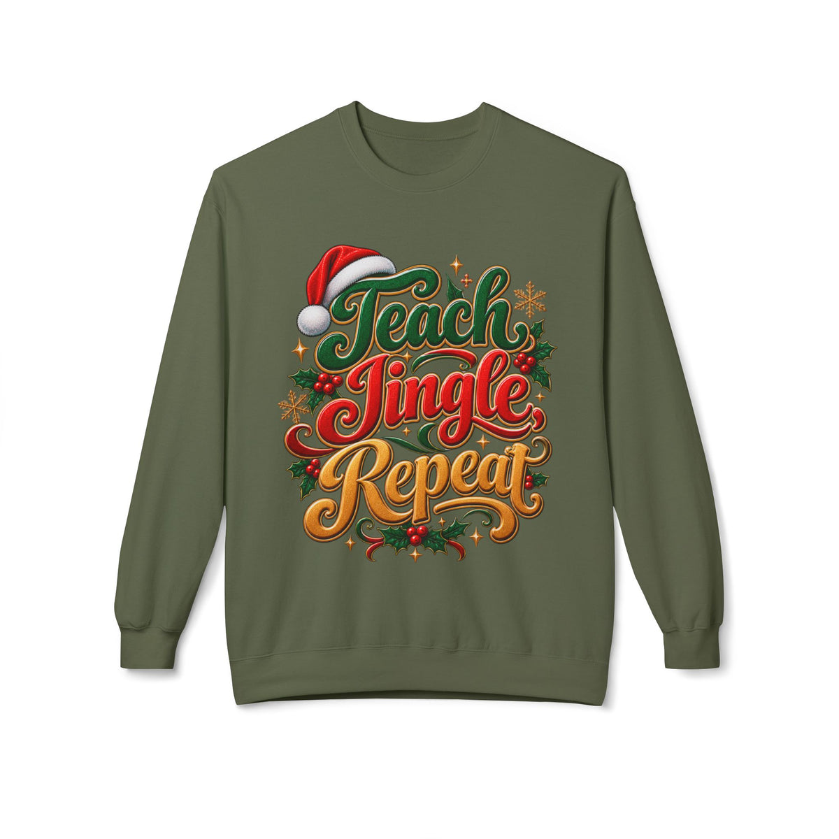 Teach Jingle Repeat Christmas Crewneck Sweatshirt