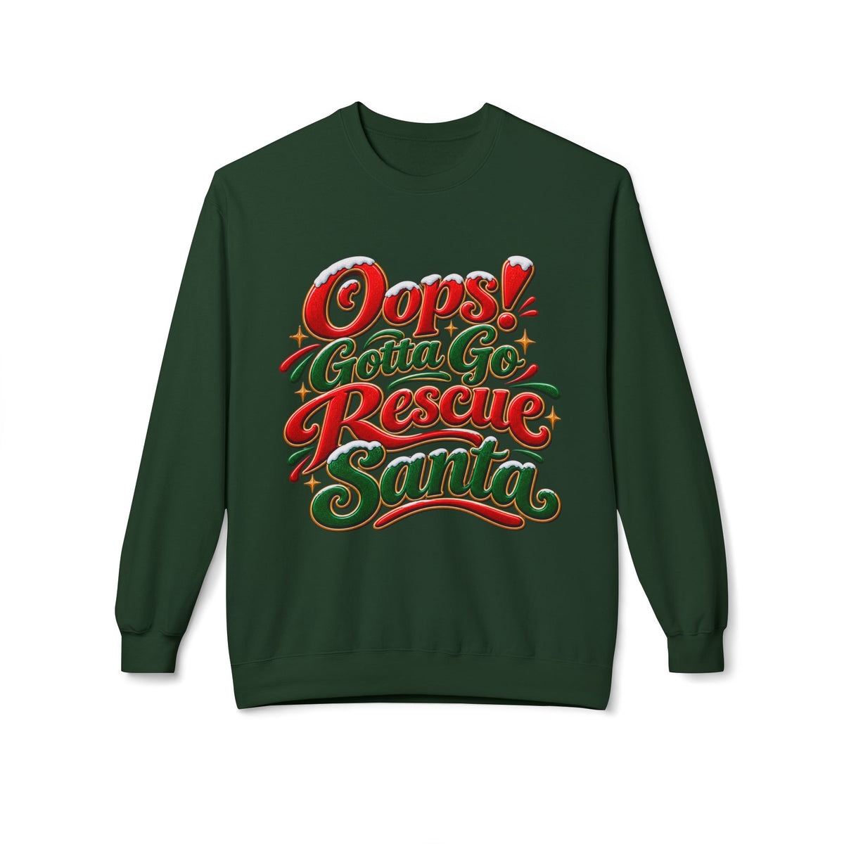 Oops! Gotta Go Rescue Santa Christmas Crewneck Sweatshirt