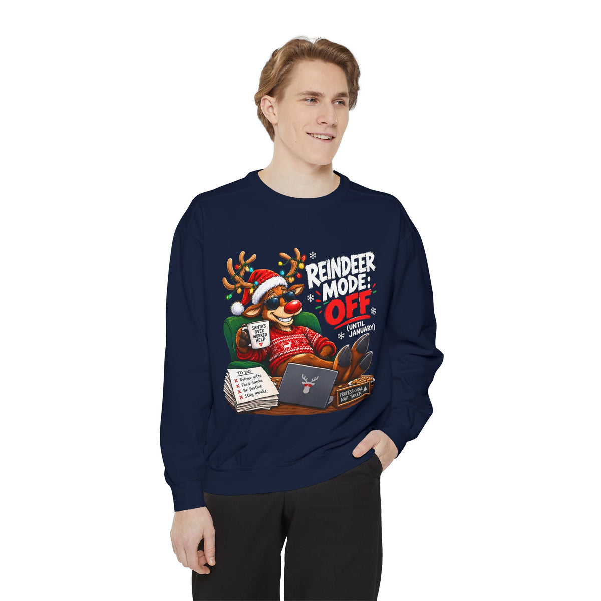 Christmas Reindeer OFF Holiday Sweatshirt
