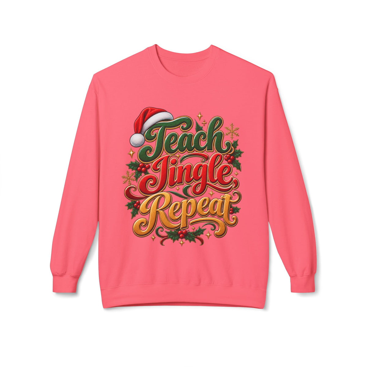 Teach Jingle Repeat Christmas Crewneck Sweatshirt