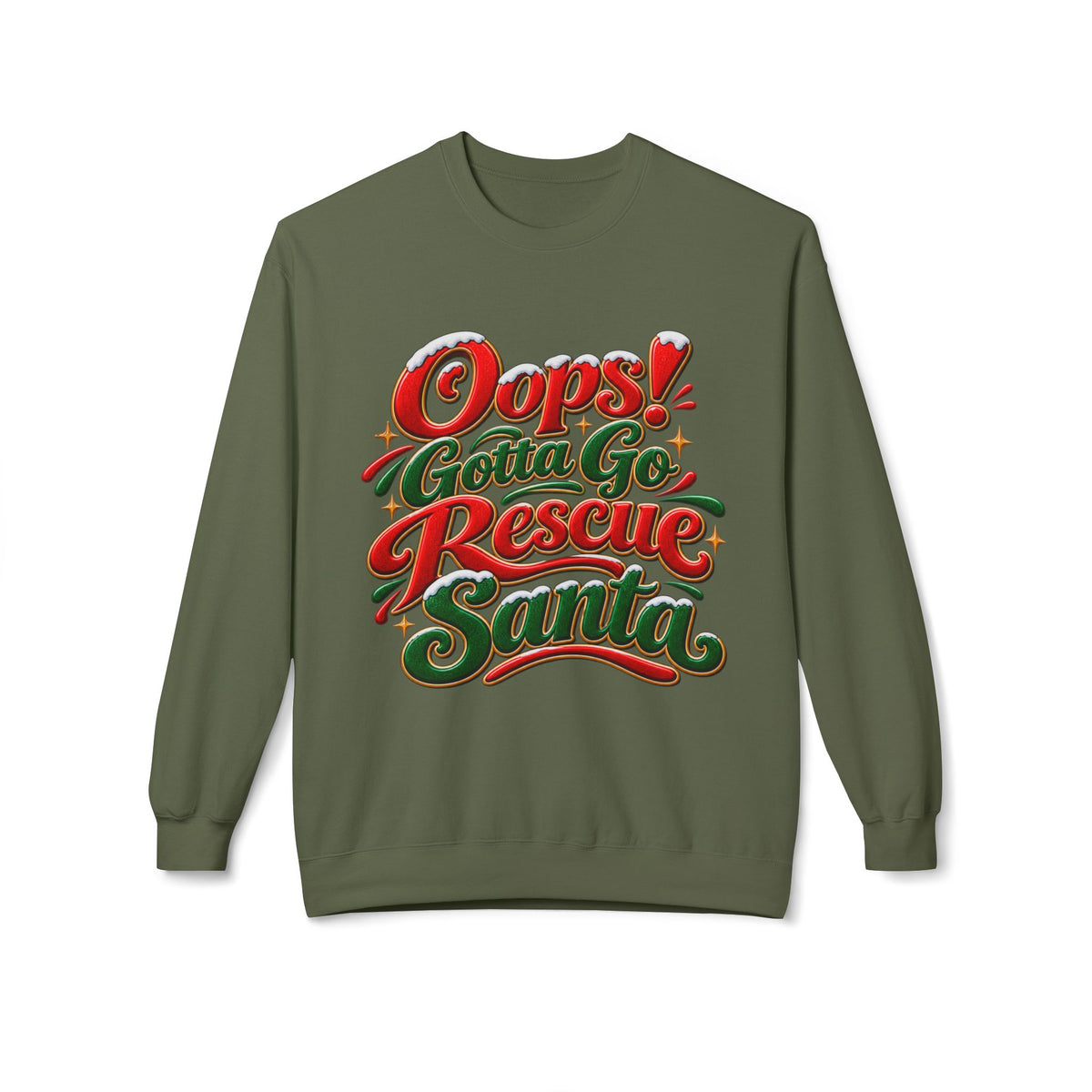 Oops! Gotta Go Rescue Santa Christmas Crewneck Sweatshirt