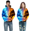 Fire and Ice Wolf Hooded Sweatshirt