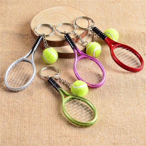 Novelty Tennis Racket and Ball Key-chain