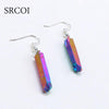 Titanium Quartz Crystals Natural Stone Earrings