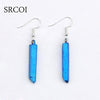 Titanium Quartz Crystals Natural Stone Earrings