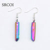 Titanium Quartz Crystals Natural Stone Earrings