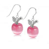 Pink White Opal Apple Pendant Necklace