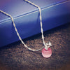 Pink White Opal Apple Pendant Necklace